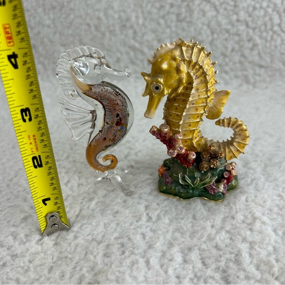 Sea horse Trinket box with crystals 4" Rucinni & Glass Seahorse 4" - Picture 2 of 14